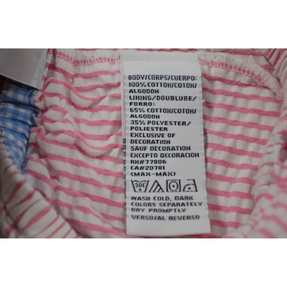 Tommy Hilfiger Vintage‎ Girls Dress Seersucker Pink Striped Size 12-18 Months